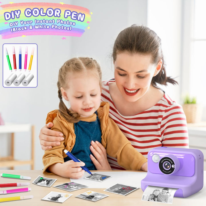 Sofortbildkamera Kinder 1080P mit Druckfunktion 2,4 Zoll lila - Bild 7
