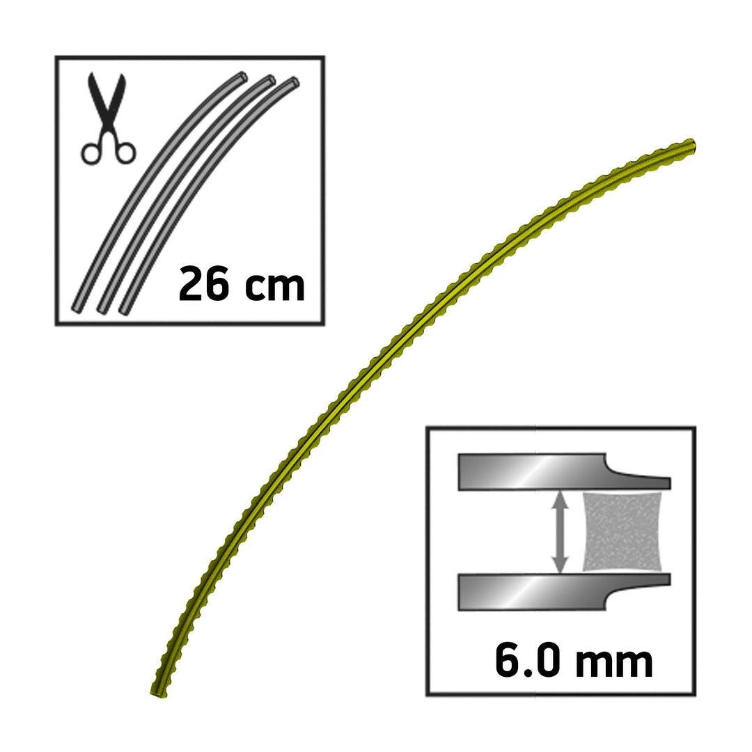 Mähfaden gezähnt Nylon 6,0 mm x 26 cm 205 Stück für Rasentrimmer - Bild 3