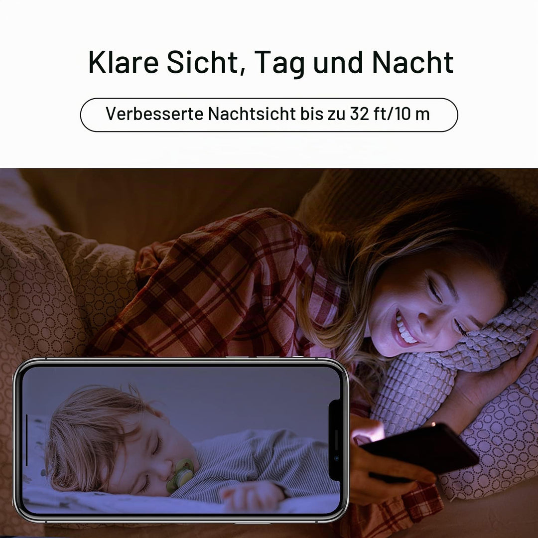 Überwachungskamera Innen 2K/3MP Doppelpack WLAN mit App 355° Schwenk - Bild 6