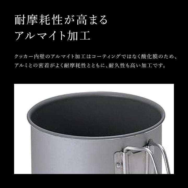 Camping Kochset Aluminium 900 ml mit Bratpfanne und Tasche - Bild 5