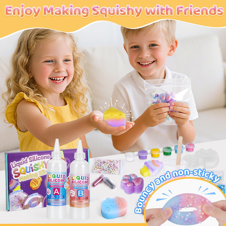 Squishy Bastelset Kinder 480ml Flüssigsilikon mit 6 Formen leuchtend - Bild 6