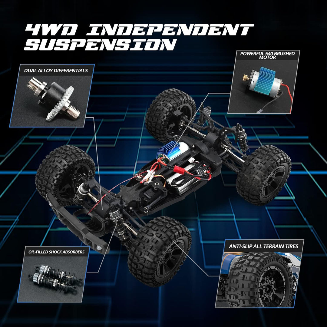 RC Monstertruck 1:10 4WD 48 km/h mit 2 Akkus Offroad - Bild 4