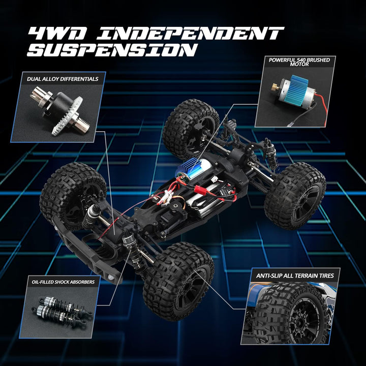RC Monstertruck 1:10 4WD 48 km/h mit 2 Akkus Offroad - Bild 4