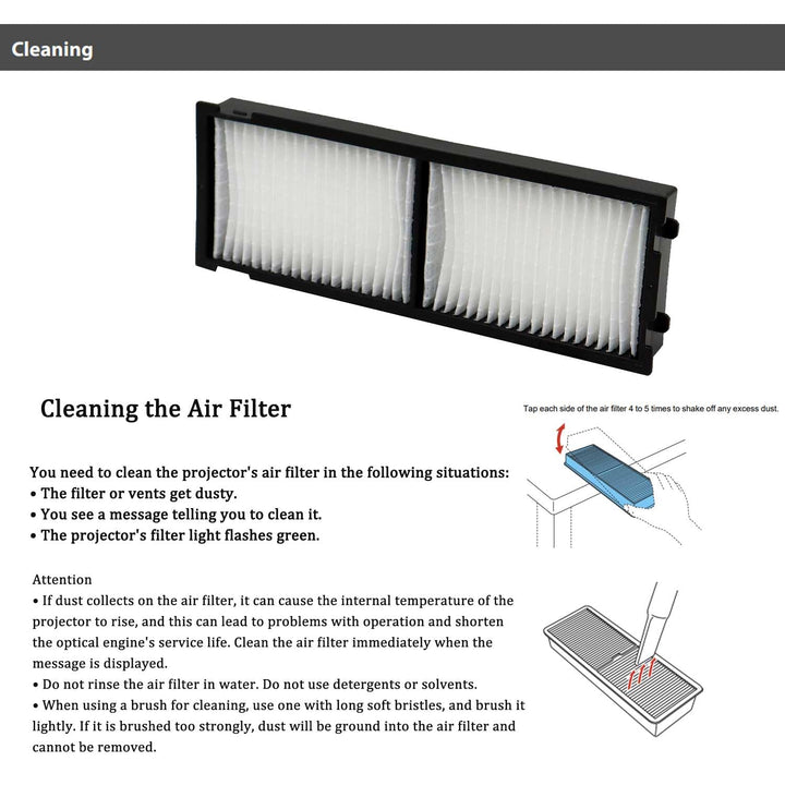 Beamer Luftfilter für Epson EH-TW6100 EH-TW6000 EH-TW5900 - Bild 4