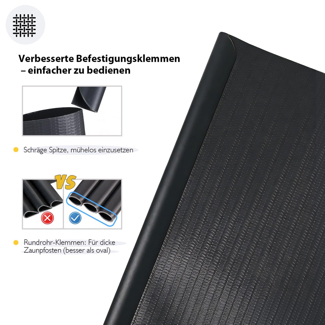Sichtschutzstreifen PVC für Doppelstabmatten 35m x 19cm Anthrazit - Bild 4