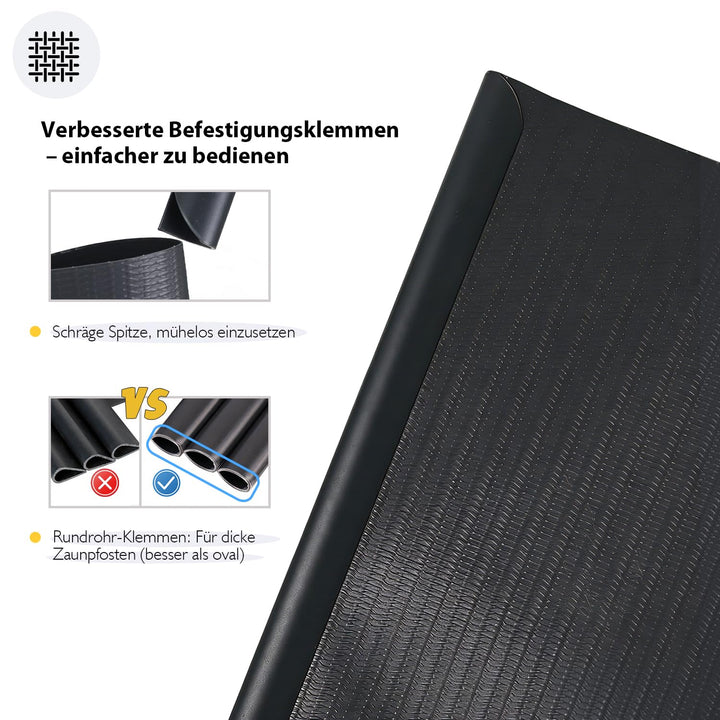 Sichtschutzstreifen PVC für Doppelstabmatten 35m x 19cm Anthrazit - Bild 4