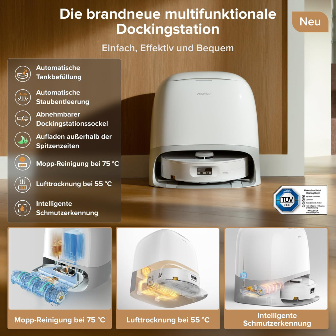 Saug- und Wischroboter 20.000 Pa mit Selbstreinigung und LiDAR - Bild 6