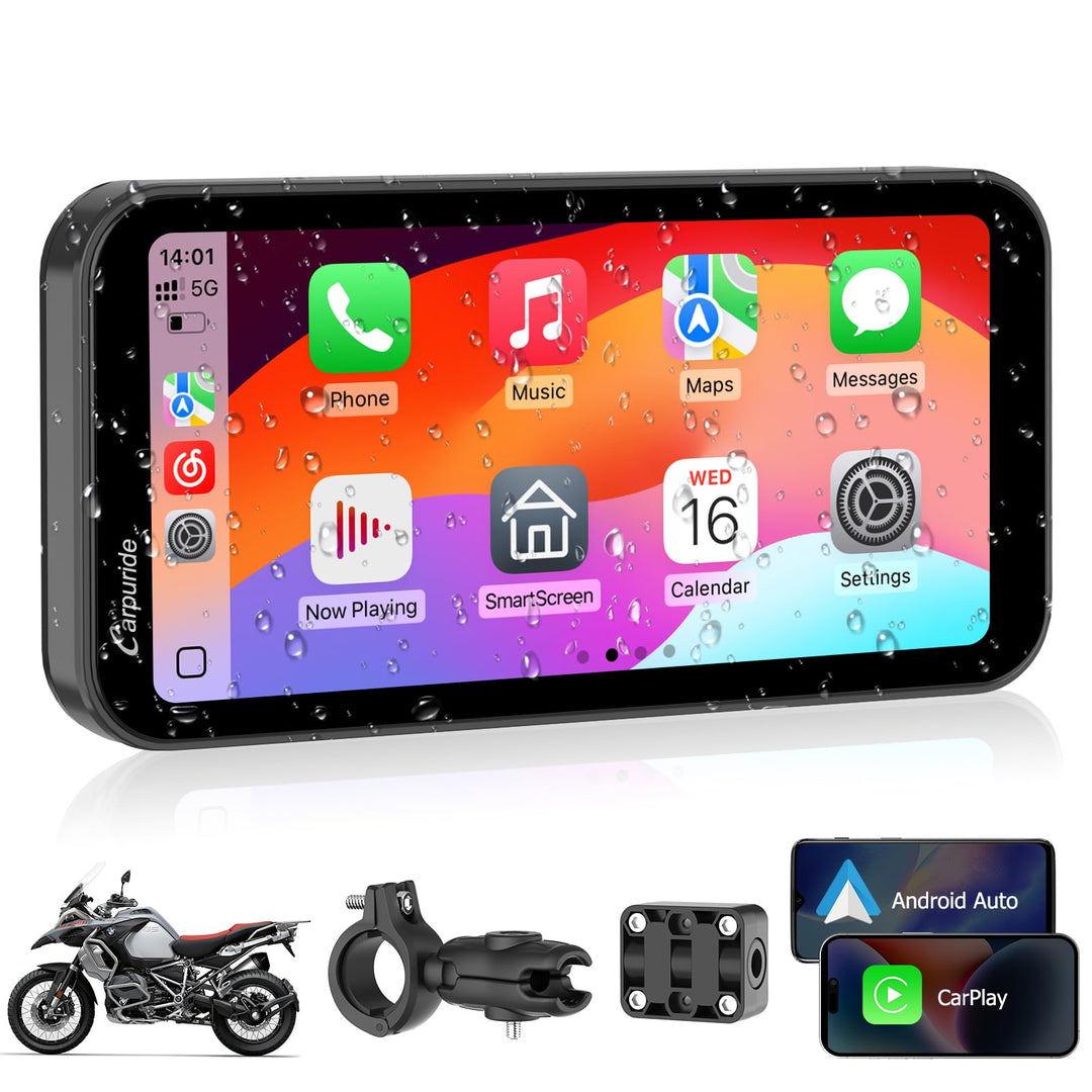 Motorrad-Navi 6,3 Zoll HD IPS Wireless CarPlay Android Auto IP67