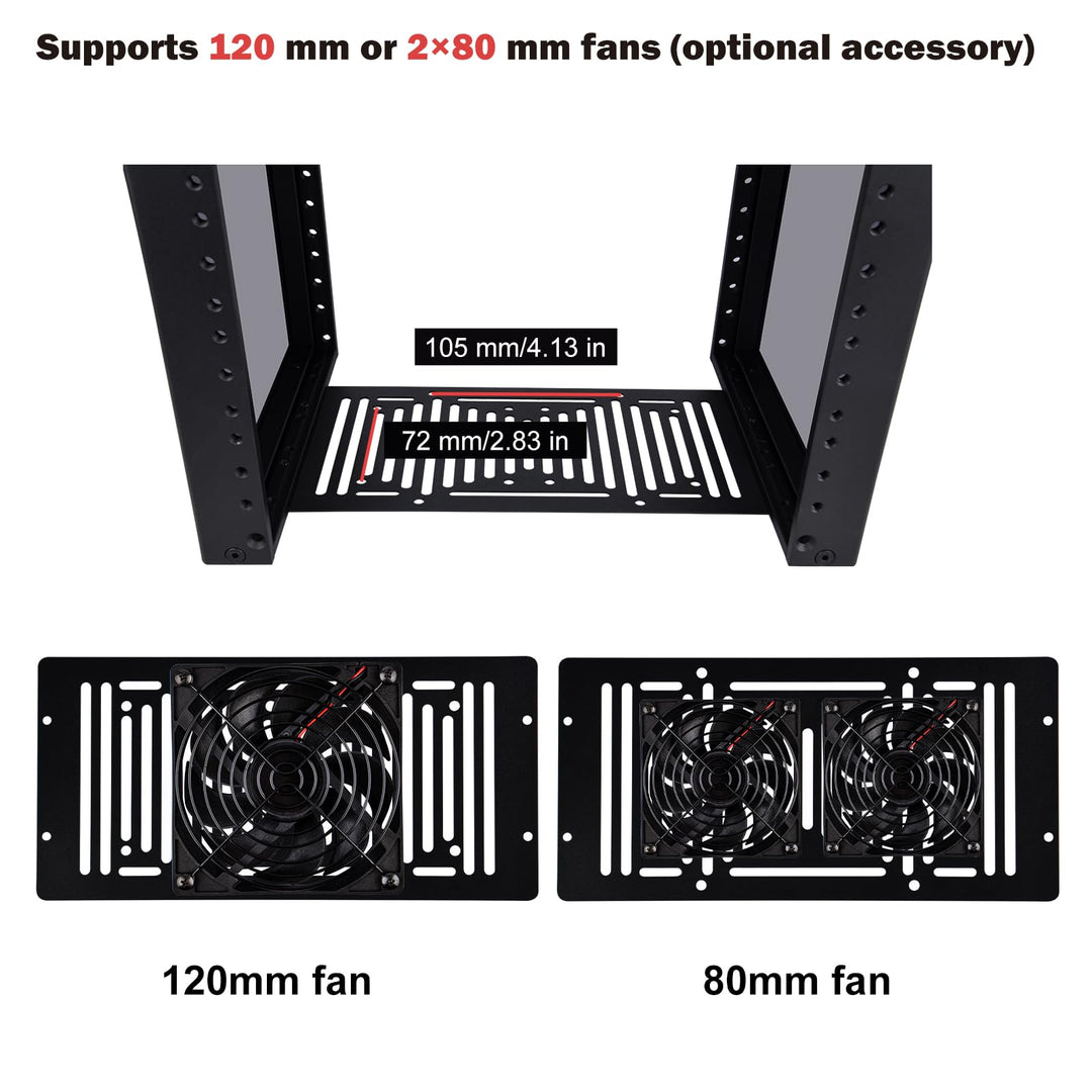 Mini-Serverschrank 8U 10 Zoll Aluminium mit Regalboden für NAS &amp; Netzwerk - Bild 5
