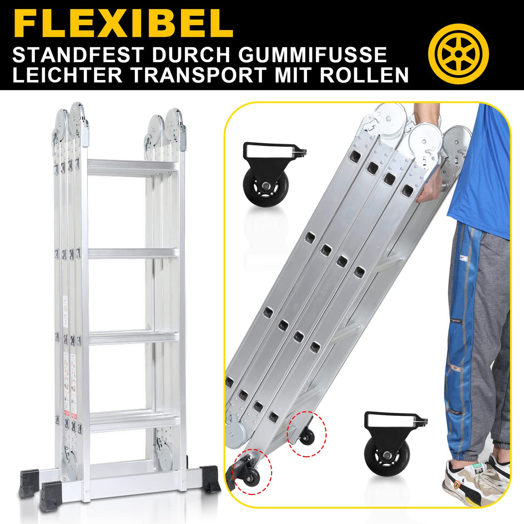 Mehrzweckleiter Alu 7-in-1 mit Plattform 470 cm 16 Sprossen - Bild 5