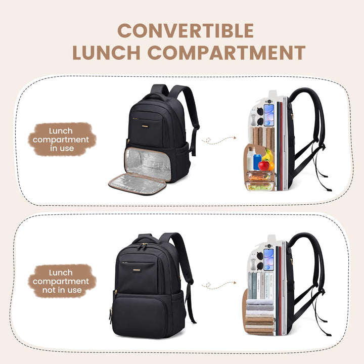 Rucksack mit Kühlfach 16 Zoll Laptop Polyester Schwarz für Arbeit Schule - Bild 3