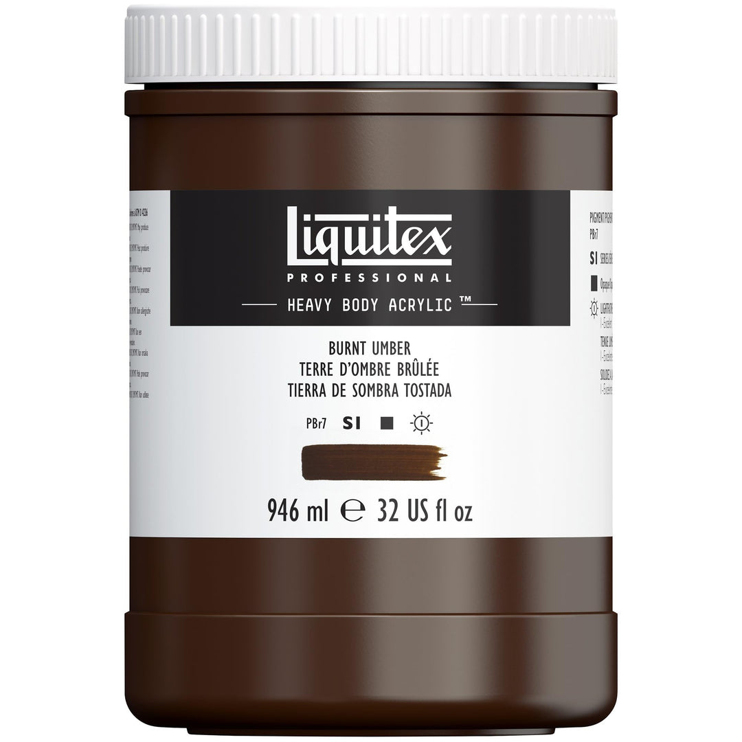 Acrylfarbe Heavy Body Umbra Gebrannt 946ml Topf Künstlerqualität