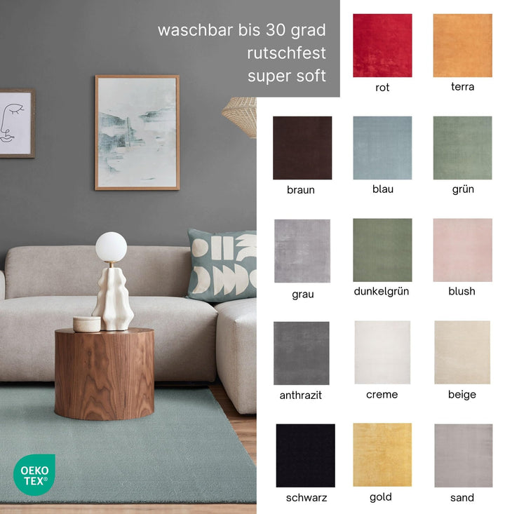 Kurzflor Teppich Felloptik Braun 160x220 cm waschbar weich - Bild 8