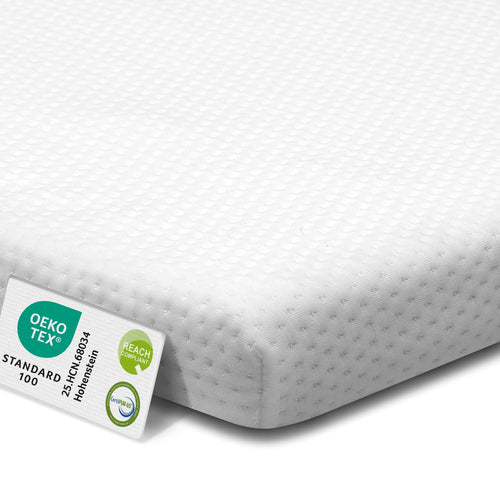 Matratzentopper 90x200cm Gelschaum 6cm H2/H3 abnehmbarer Bezug