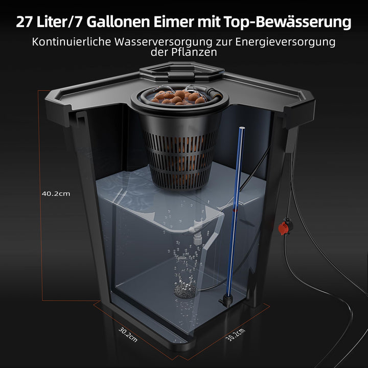 DWC Hydroponik-System 2-Eimer-Set 27L Innenanbau Gemüse Kräuter - Bild 4