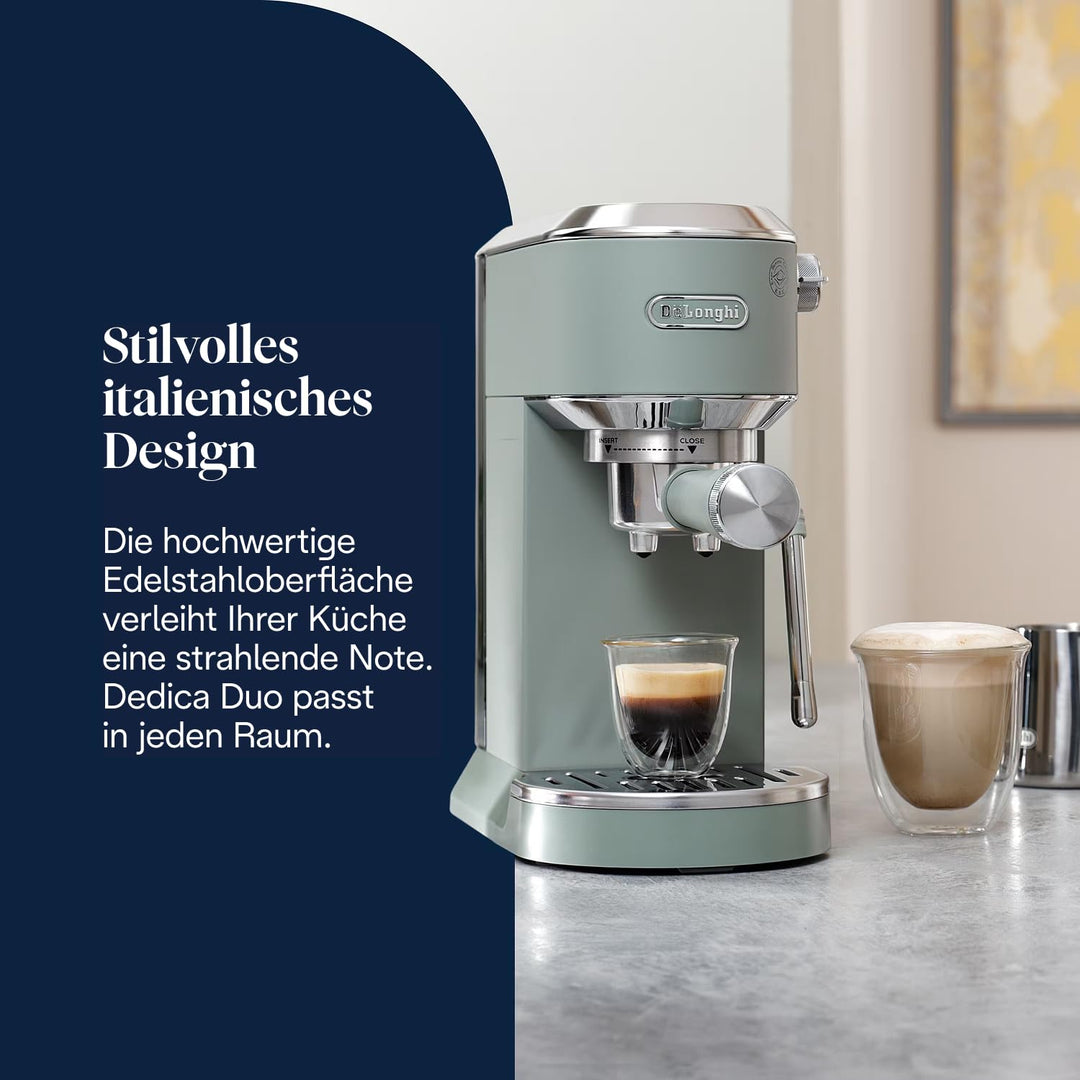 Siebträgermaschine mit Cold Brew Funktion kompakt Grün - Bild 2