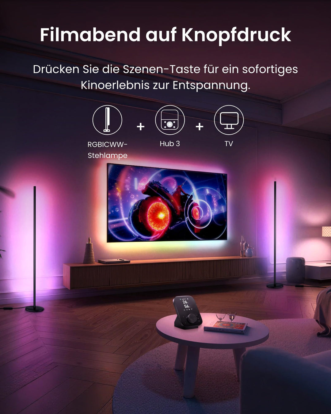 LED Stehlampe RGBICWW Smart Home Matter 1200 lm Musiksync - Bild 9