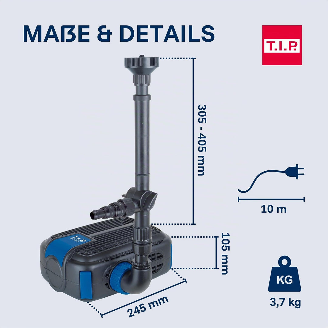 Teichpumpe 4-in-1 für Filter, Bachlauf &amp; Fontäne bis 3500 l/h - Bild 9
