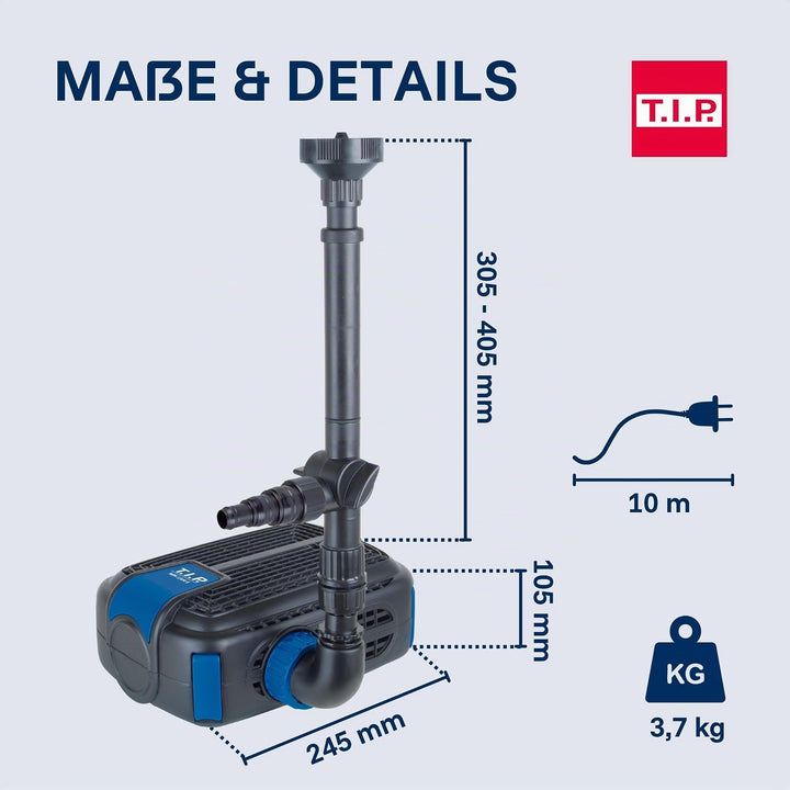 Teichpumpe 4-in-1 für Filter, Bachlauf &amp; Fontäne bis 3500 l/h - Bild 9