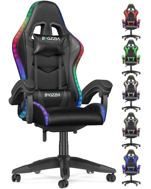 Gaming Stuhl mit RGB-LED Beleuchtung ergonomisch bis 130 kg