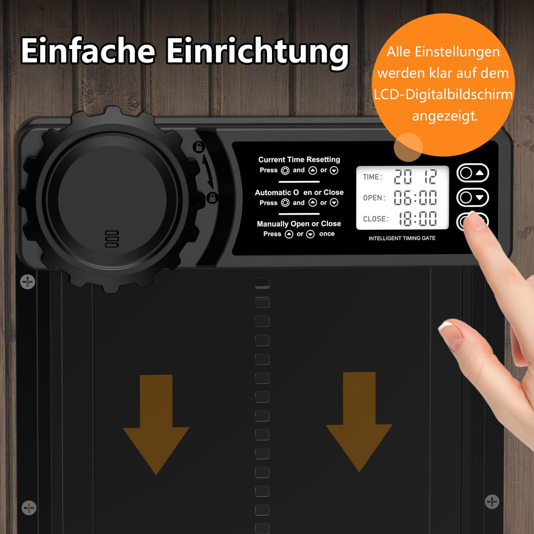 Automatische Hühnerklappe Aluminium mit Timer und Anti-Einklemm-Schutz - Bild 2