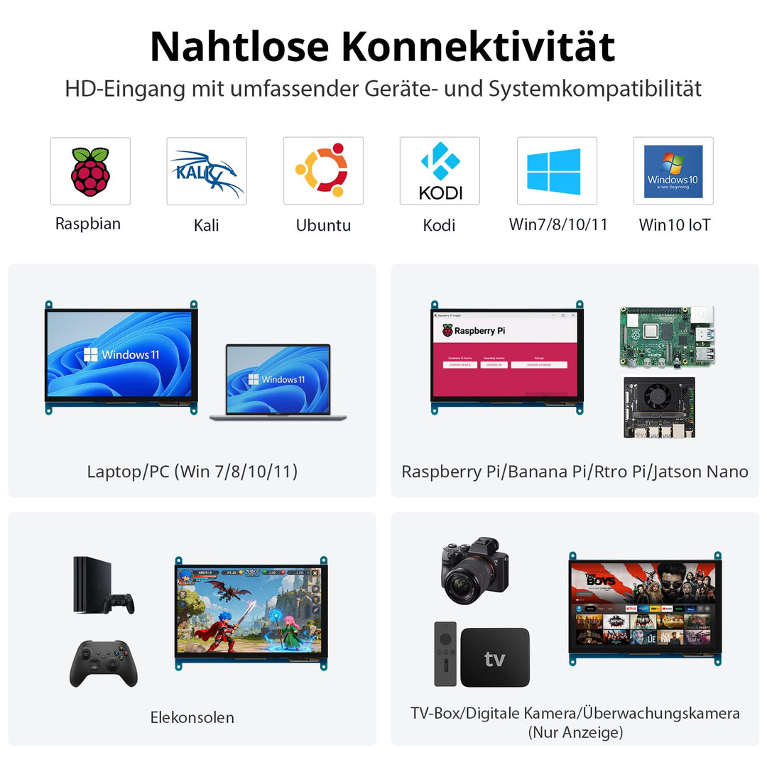 Touchscreen Monitor 7 Zoll IPS kapazitiv fuer Raspberry Pi &amp; PC - Bild 5