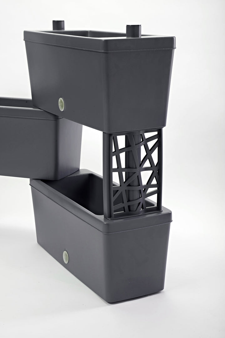 Pflanzgefäss-Set modular mit Selbstbewässerung 5-teilig grau - Bild 2