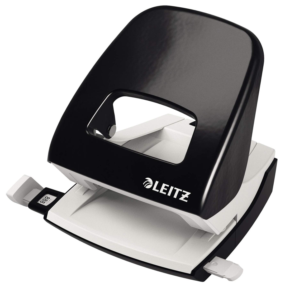 Schreibtisch-Set 5-teilig Schwarz mit Locher Hefter Schere Abroller - Bild 2