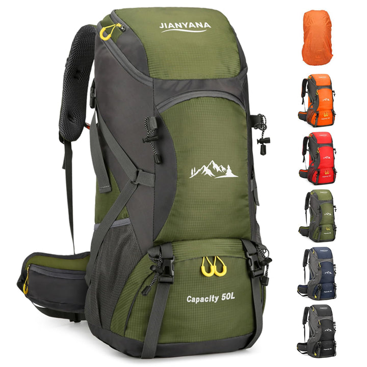 Wanderrucksack 50L mit Regenhülle Trekking Camping Unisex