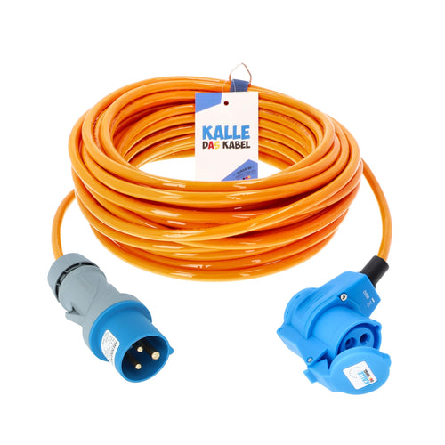 CEE Verlängerungskabel Winkel 2,5mm² 15m Polyurethan Signal-Orange