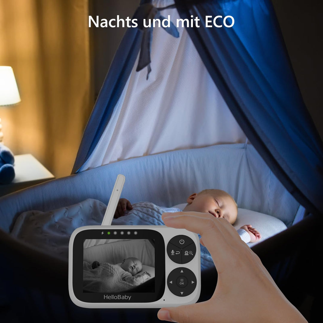 Babyphone mit Kamera 3,2-Zoll-IPS-Display ohne WLAN Nachtsicht - Bild 8