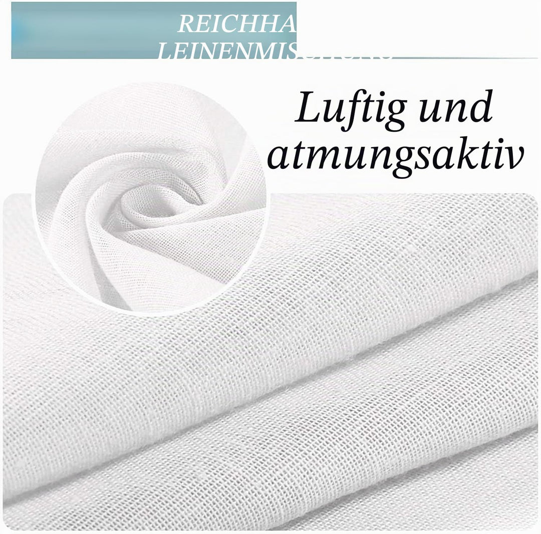 Outdoor-Vorhänge Leinen wasserdicht 132x240 cm 2er-Set Weiss - Bild 3