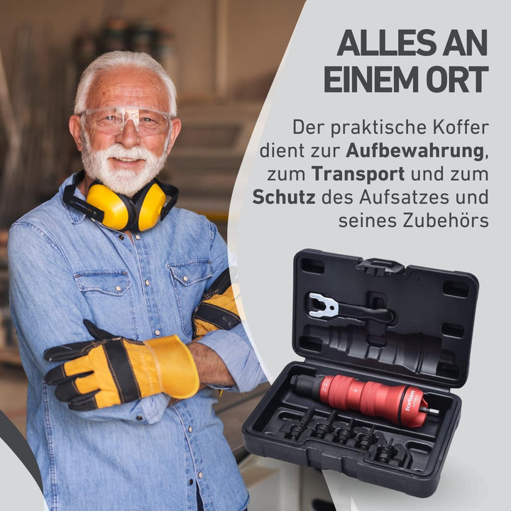 Nietmutternaufsatz für Akkuschrauber M3-M8 Alu Stahl Edelstahl - Bild 7