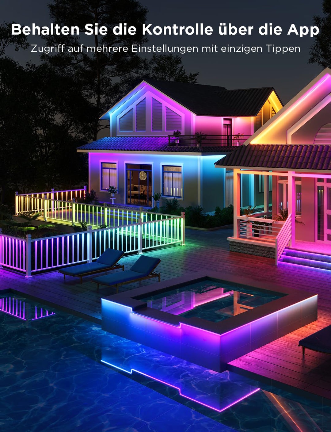 LED Strip Aussen RGBIC 10 m mit App- und Sprachsteuerung IP65 - Bild 7