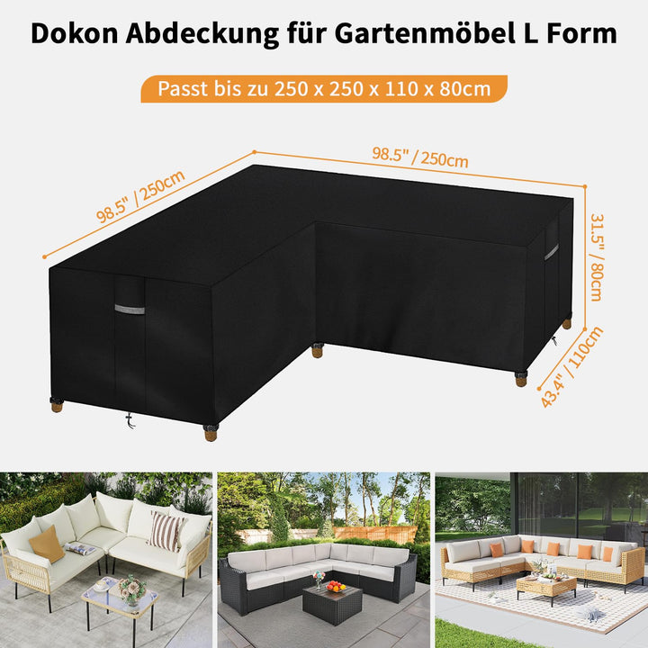 Schutzhülle Lounge-Ecksofa L-Form Oxford wasserdicht 250x250cm - Bild 2