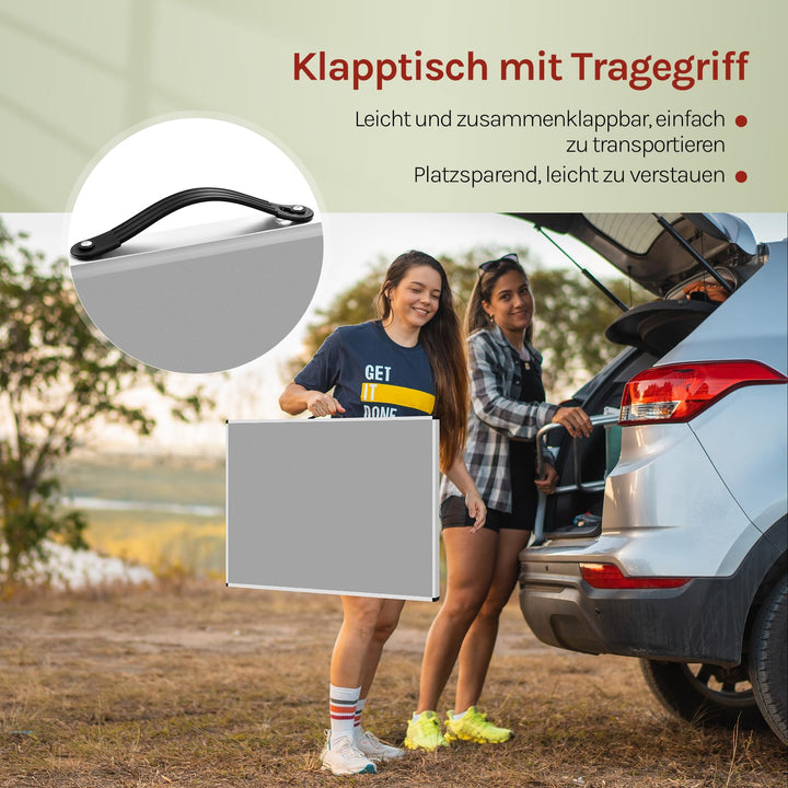 Campingtisch klappbar 100x60cm 4-fach höhenverstellbar Aluminium - Bild 4