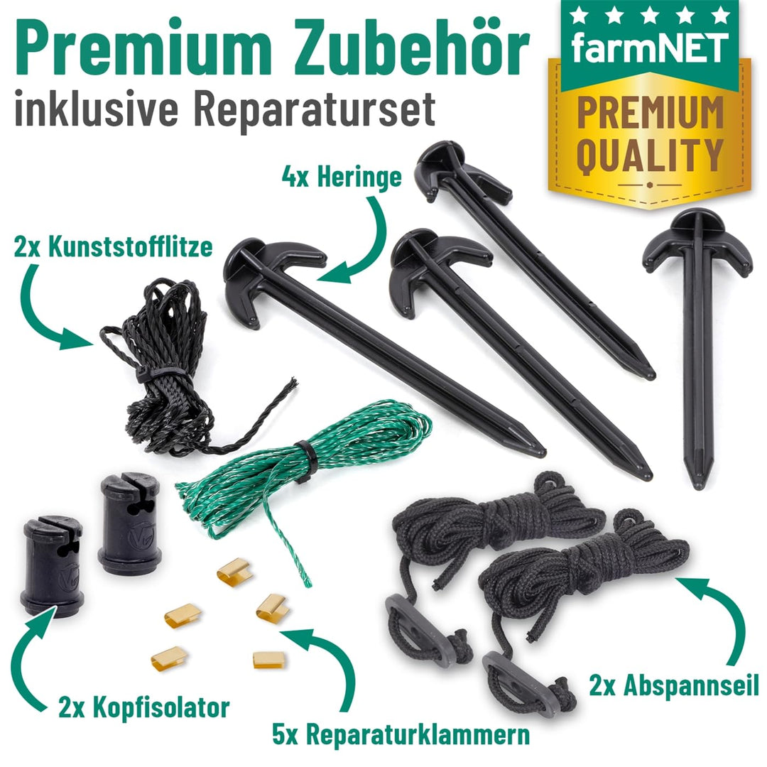 Elektrozaun-Netz Schafe Ziegen Schweine 25m 90cm grün 11 Pfähle - Bild 8