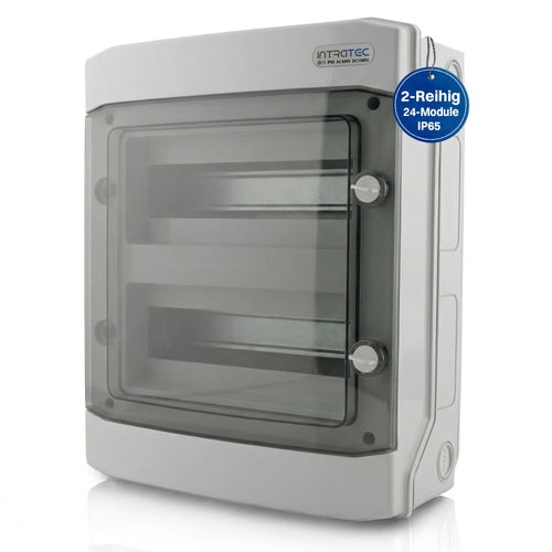 Aufputz-Verteilerkasten IP65 2-reihig 24 Module Feuchtraum 400V/1500V