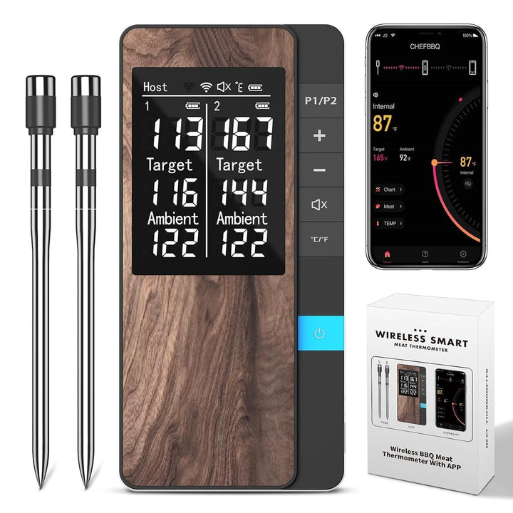 Fleischthermometer kabellos Bluetooth mit Doppelsonde IP67