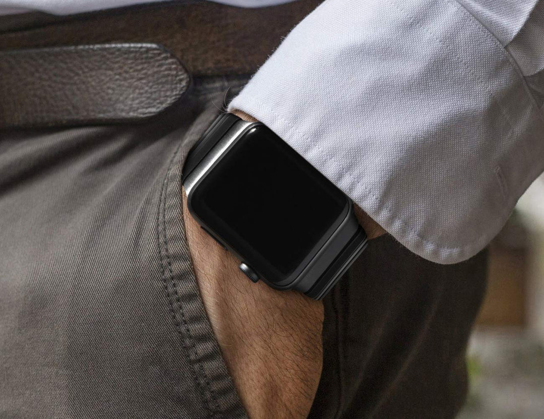 Edelstahl Gliederarmband Apple Watch 49/46/45/44mm Schwarz - Bild 7