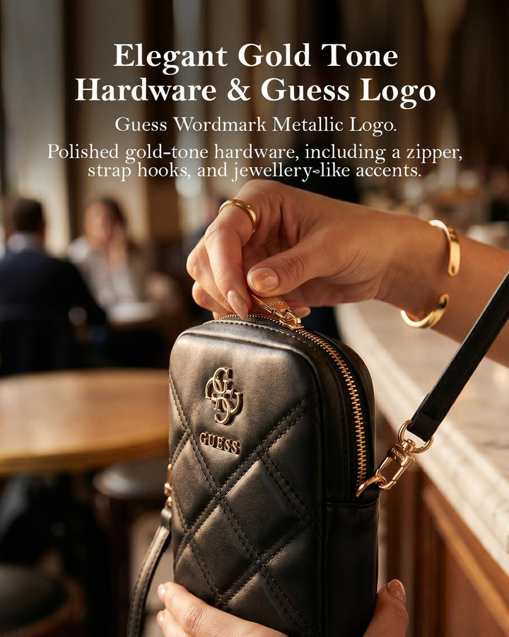 Handytasche Zip Quilted 4G Schwarz gesteppt mit Reissverschluss - Bild 5
