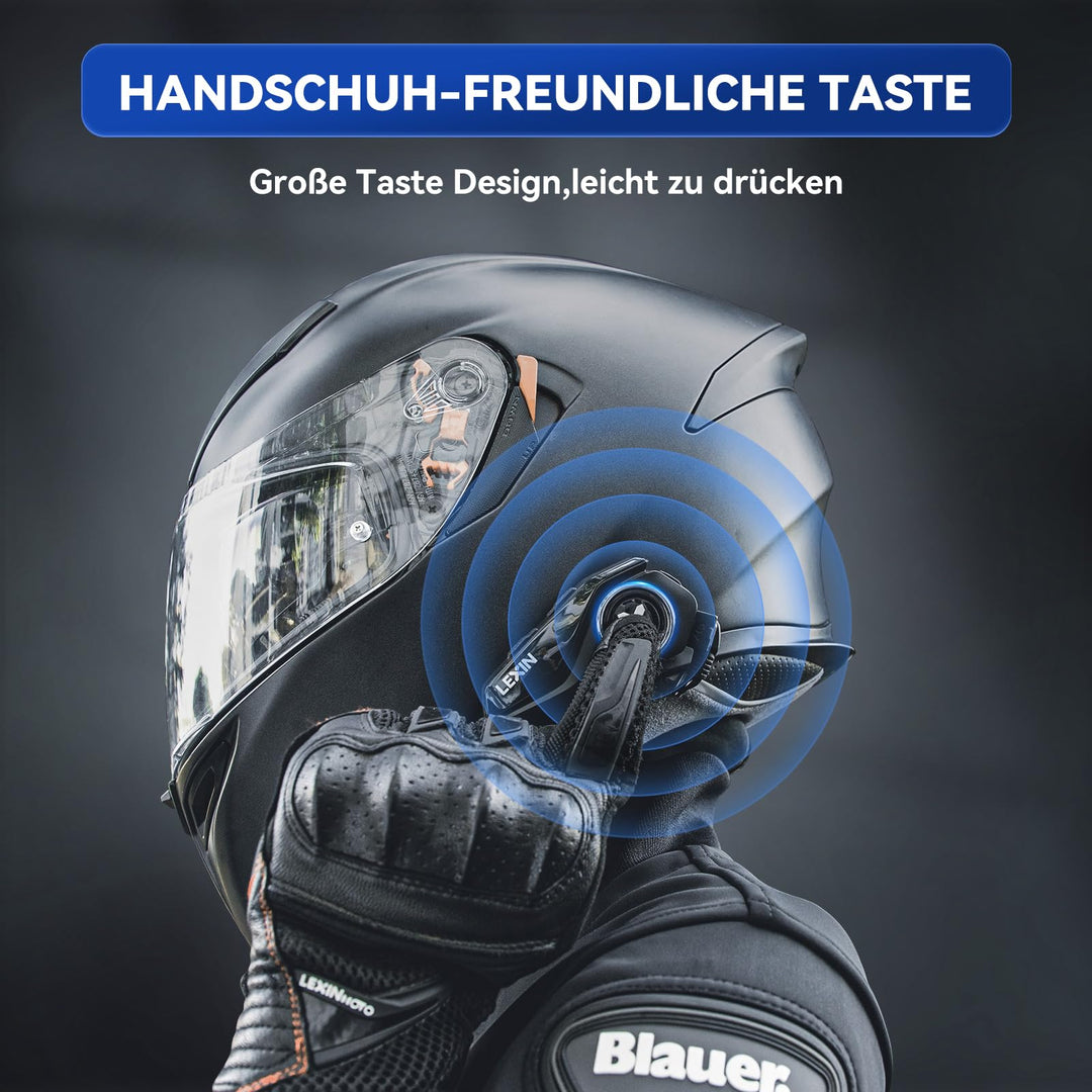 Motorrad Bluetooth Headset 6-Wege 1000m Reichweite IP67 Doppelpack - Bild 3