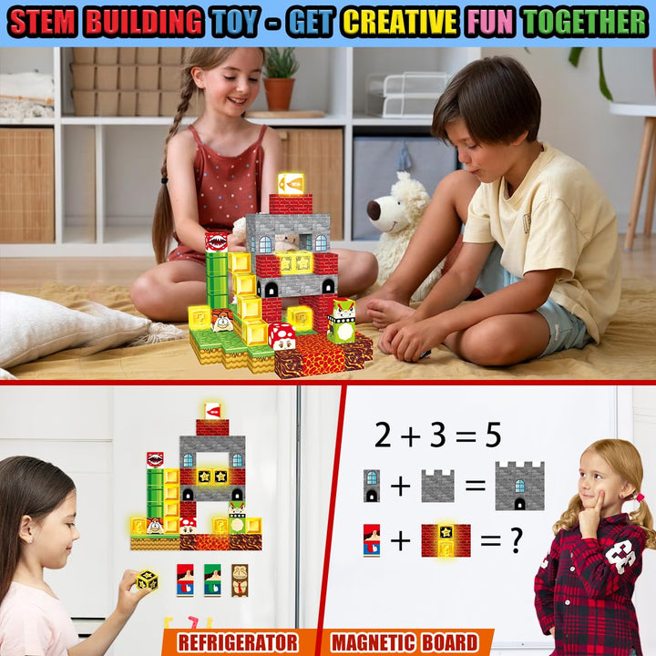 Magnetische Bausteine 200-teilig 2.5cm mit Leuchtsteinen Abenteuerwelt - Bild 5