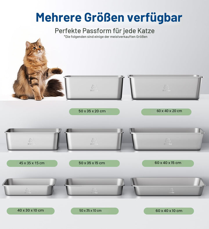Katzentoilette Edelstahl offen XXL 60x40x20 cm antihaftbeschichtet - Bild 4