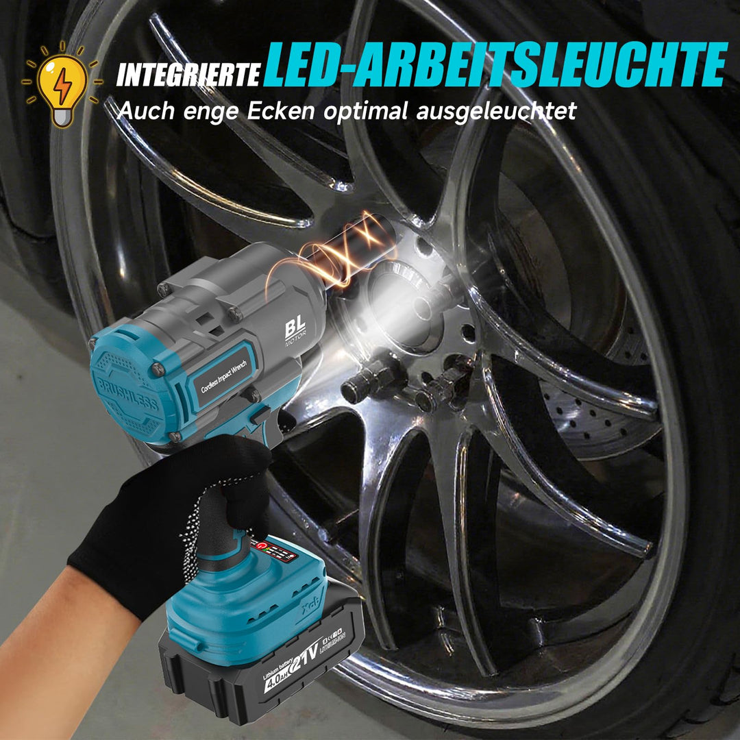 Akku-Schlagschrauber 1200Nm bürstenlos 1/2 Zoll mit 2x 4Ah Akku - Bild 7