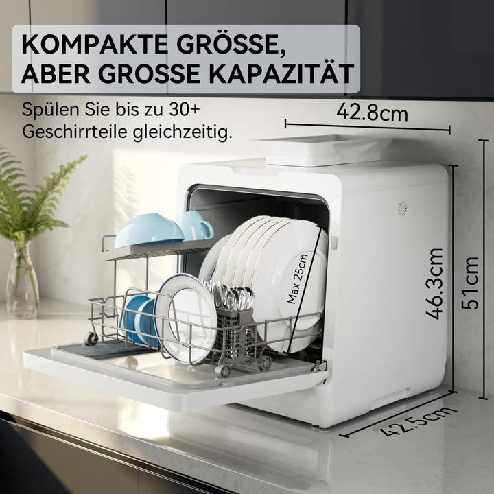 Tischgeschirrspüler 5 Gedecke 7+3 Programme mit Heisslufttrocknung - Bild 2