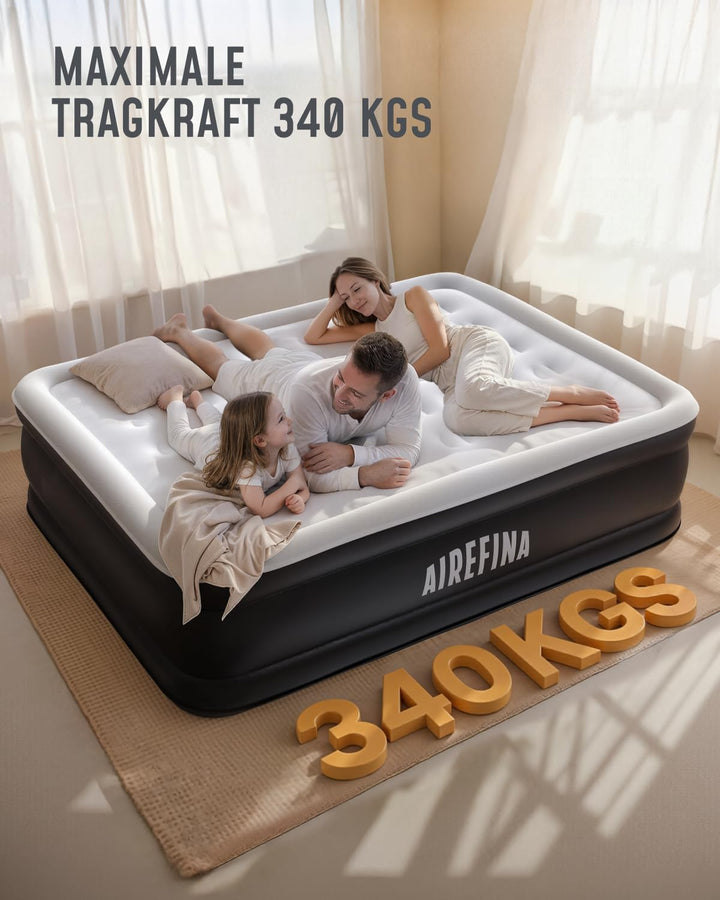 Luftbett 2 Personen selbstaufblasend 203x152x46cm mit Pumpe - Bild 2