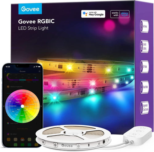 LED Streifen RGBIC 10m mit App & Sprachsteuerung Musiksync