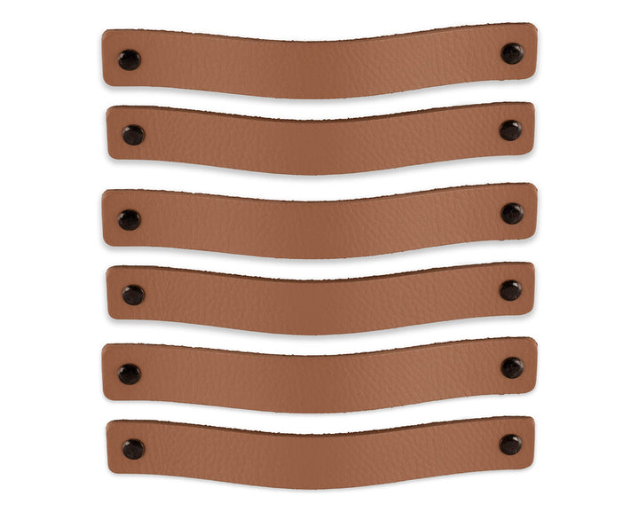 Möbelgriffe Leder Taupe 20 cm – 6er Set mit Schrauben