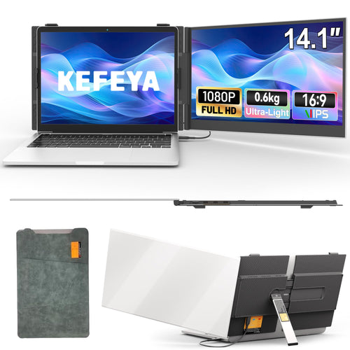 Tragbarer Monitor 14,1" FHD IPS 0,6 kg mit Drehständer für Laptops